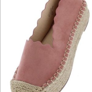 Blush/Mauve espadrille slip on wedge